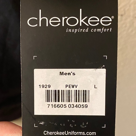 Cherokee Men’s Dark Gray V-Neck Medical Scrub Top - Picture 3 of 8